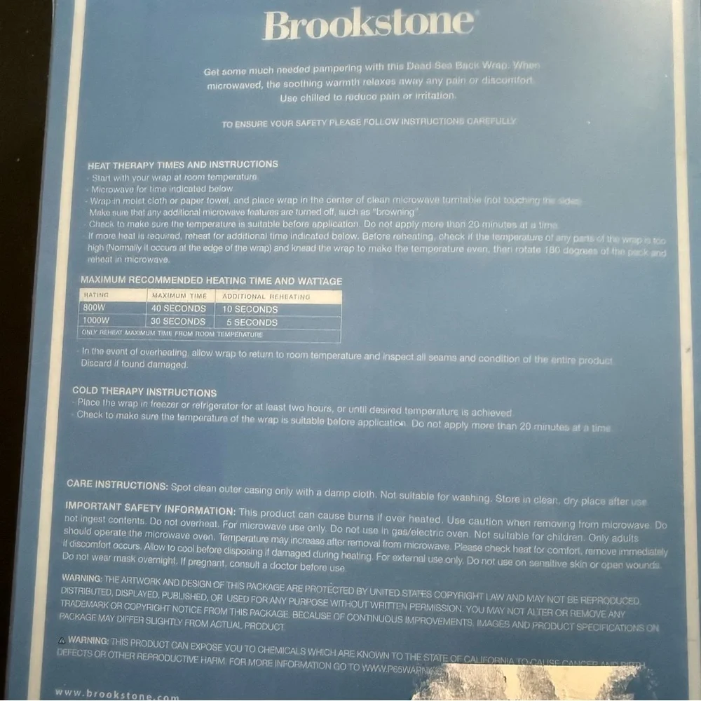 Brookstone Black Dead Sea Back Wrap